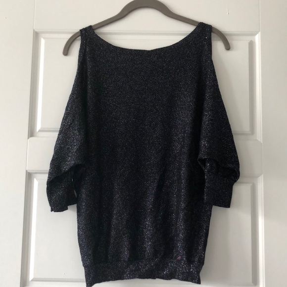 Express Cold Shoulder Sparkle Top - Picture 4 of 4